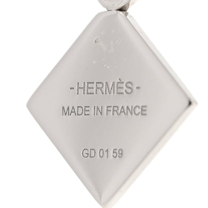Hermes Palladium Plated Medor Folk Pendant Necklace Rouge 6 of 7