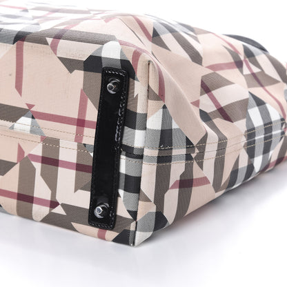 Burberry Patent Trim Patchwork Check Tote Black 9 of 9