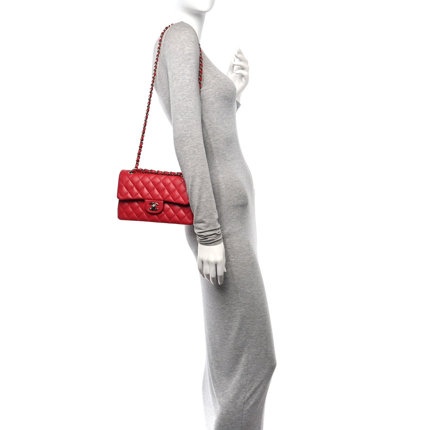 Chanel Caviar Quilted Small Double Flap Red 2 of 11