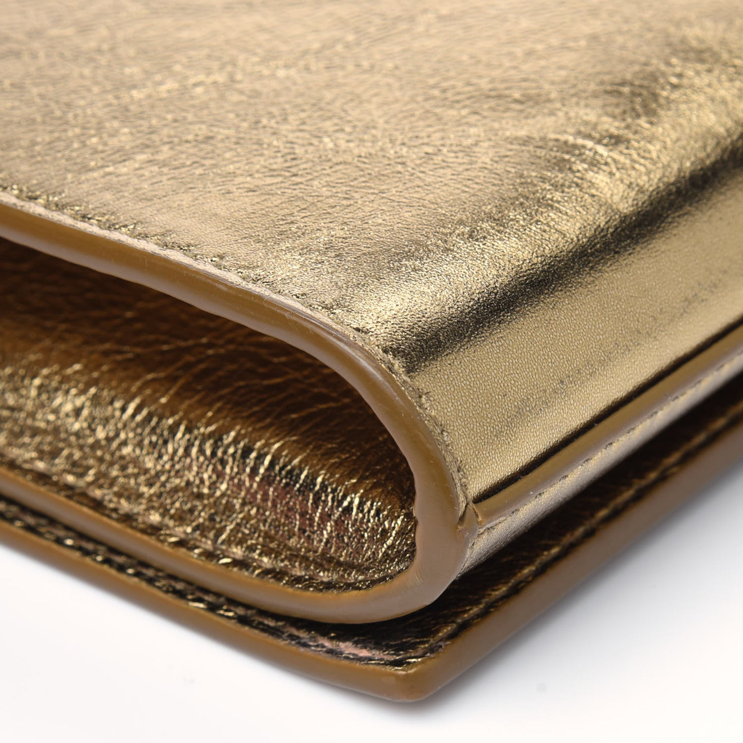Metallic Calfskin Monogram Large Belle De Jour Clutch Gold