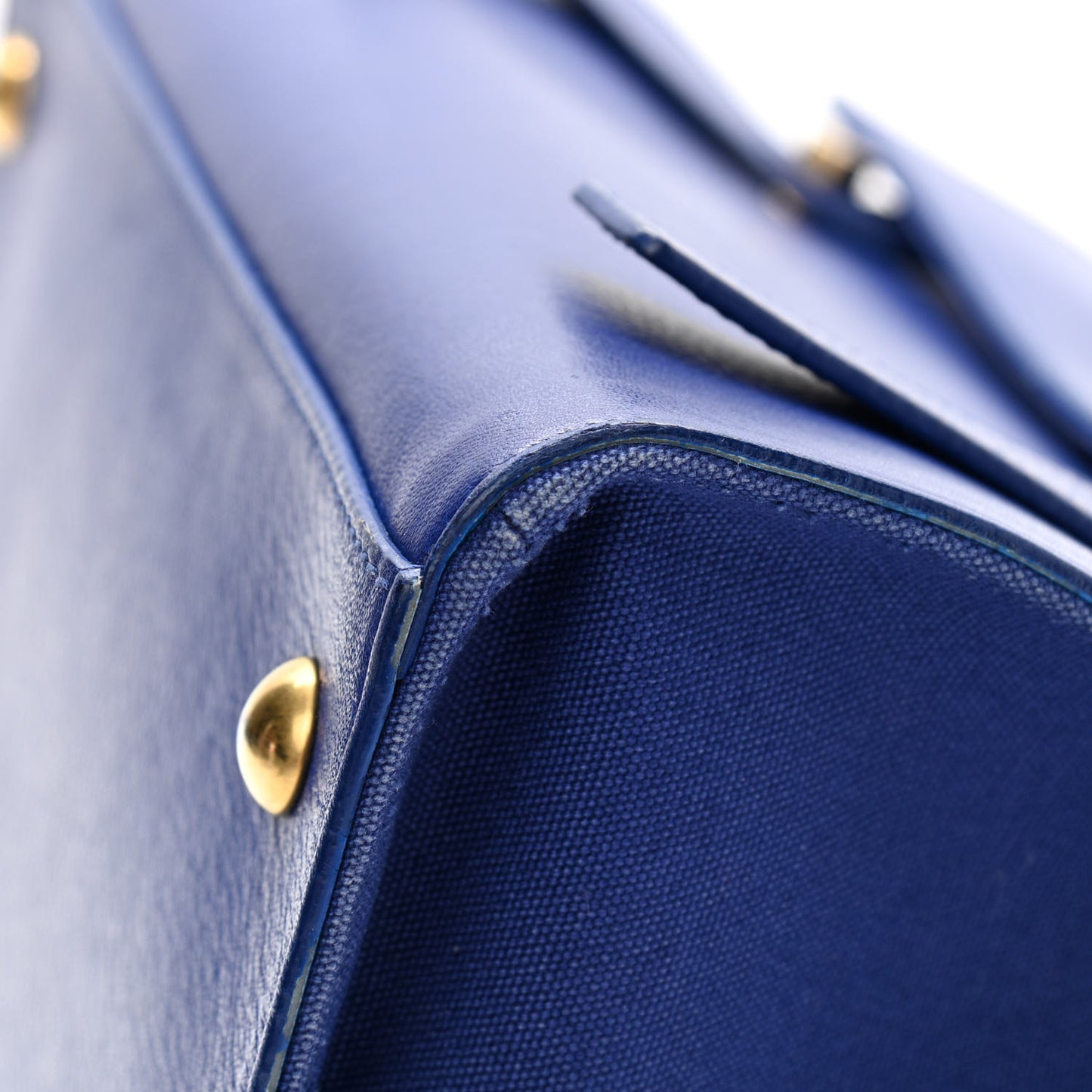 Calfskin Canvas Small Muse Two Blue