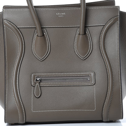 Celine Drummed Calfskin Mini Luggage Souris 7 of 10