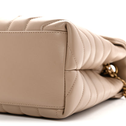 Saint Laurent Calfskin Y Quilted Monogram Medium Loulou Chain Satchel Dark Beige 10 of 12