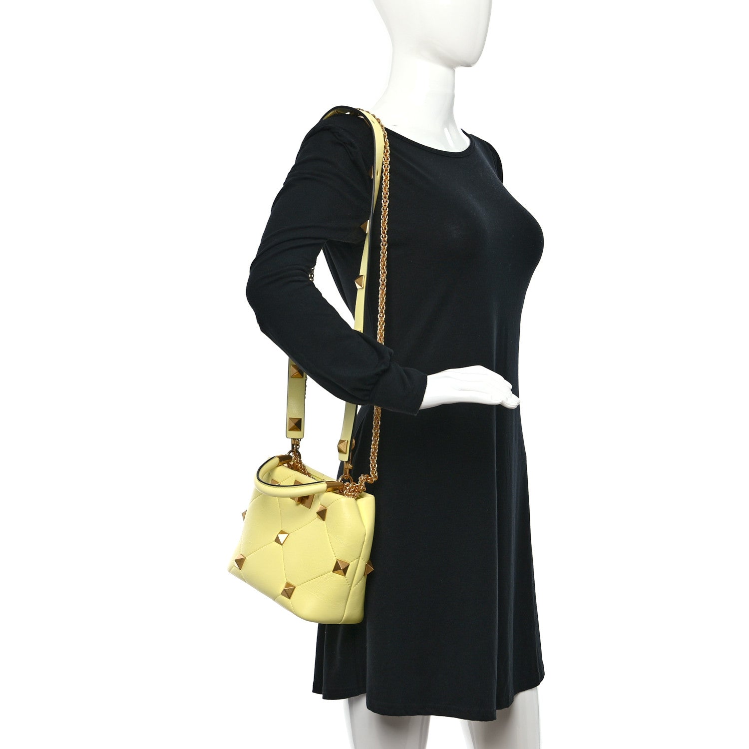 Valentino Garavani Nappa Small Roman Stud The Handle Bag Lime Sorbet 3 of 9
