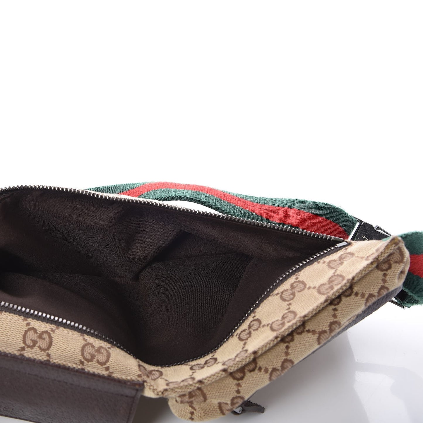 Monogram Web Belt Bag Dark Brown