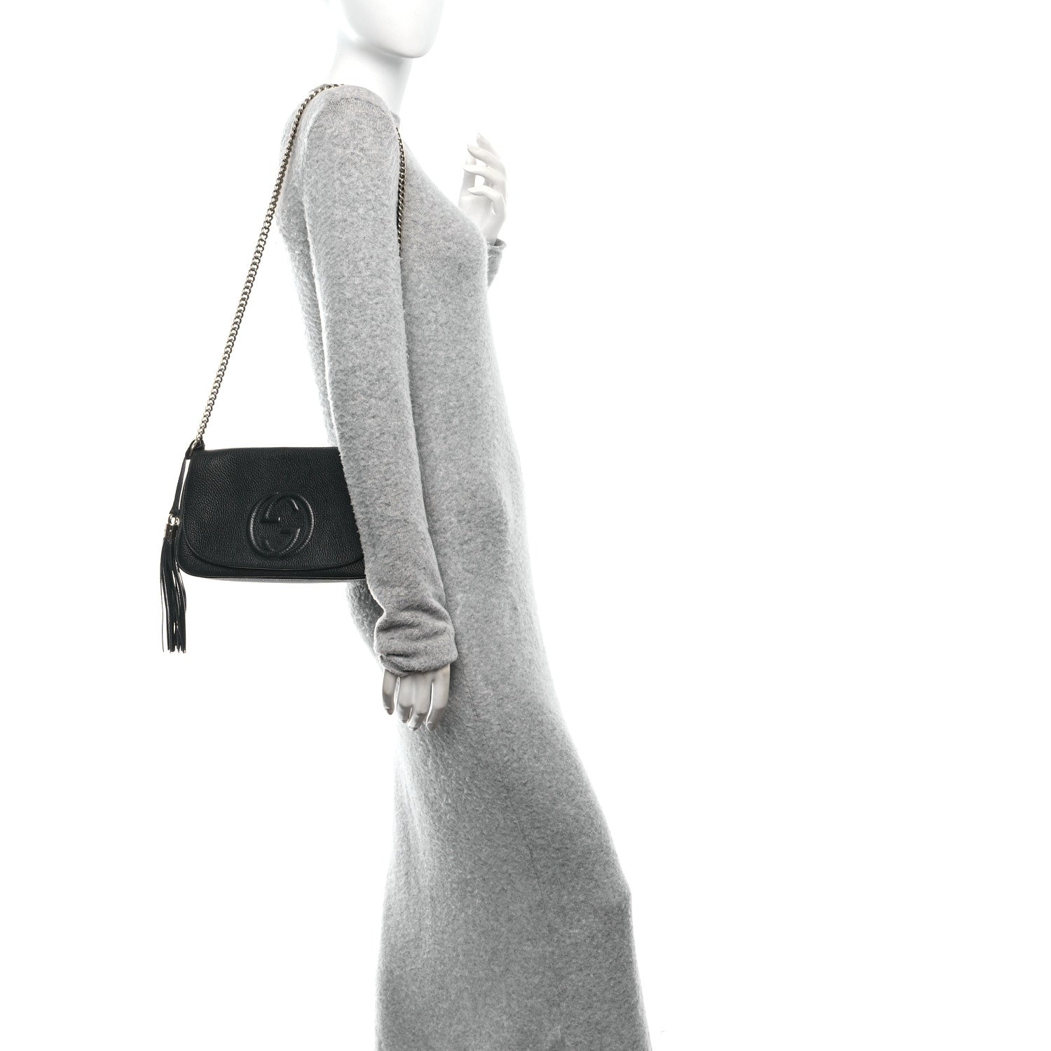 Gucci Pebbled Calfskin Medium Soho Flap Crossbody Black 2 of 10