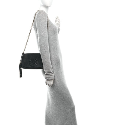 Gucci Pebbled Calfskin Medium Soho Flap Crossbody Black 2 of 10