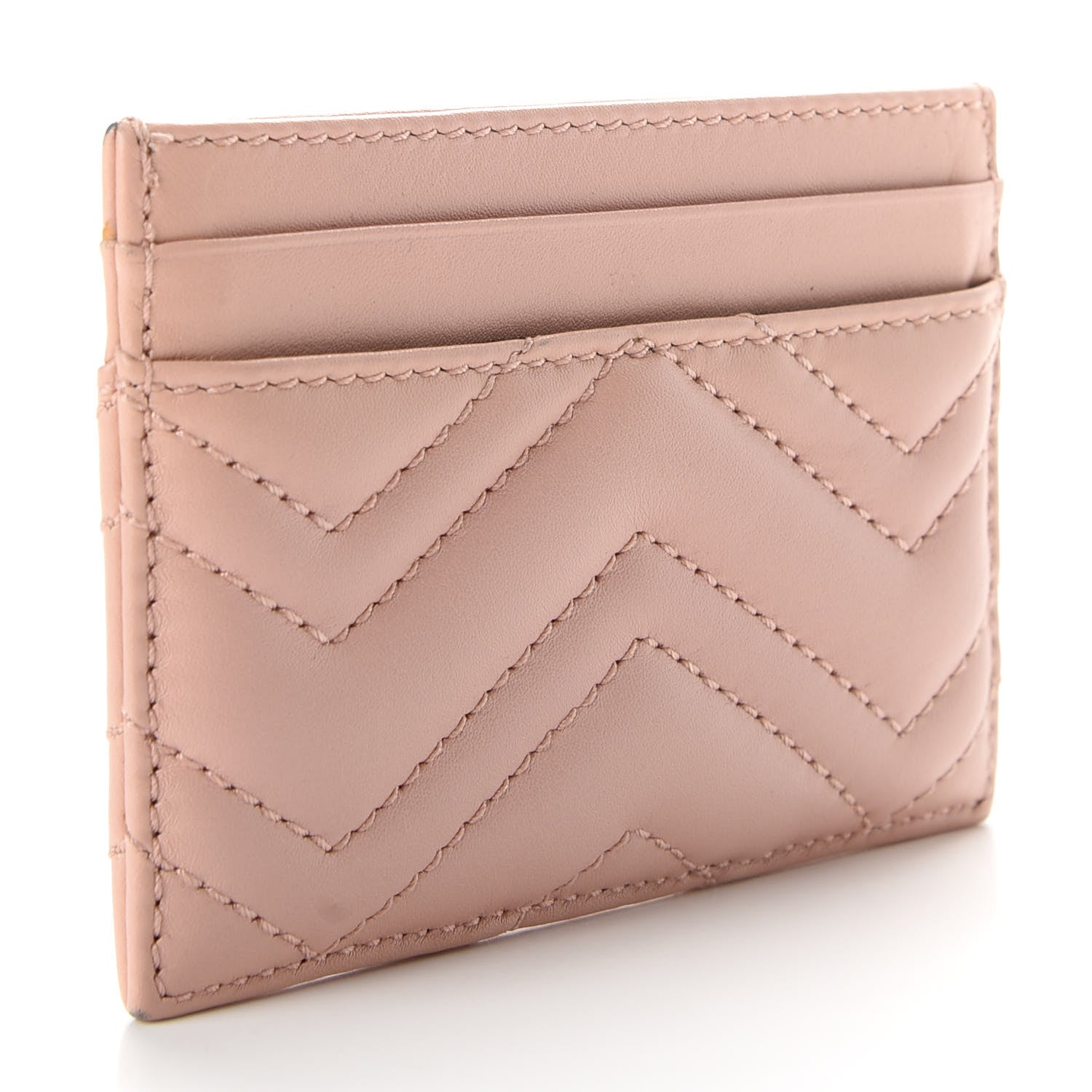 Gucci Calfskin Matelasse GG Marmont Card Holder Perfect Pink 3 of 7