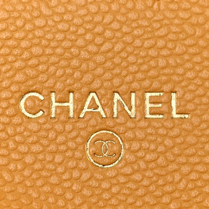 Chanel Caviar Quilted Flap Card Holder Wallet Yellow 6 of 12