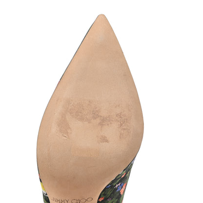Jimmy Choo Silk Floral Love 100 Pumps 36 Black 8 of 8