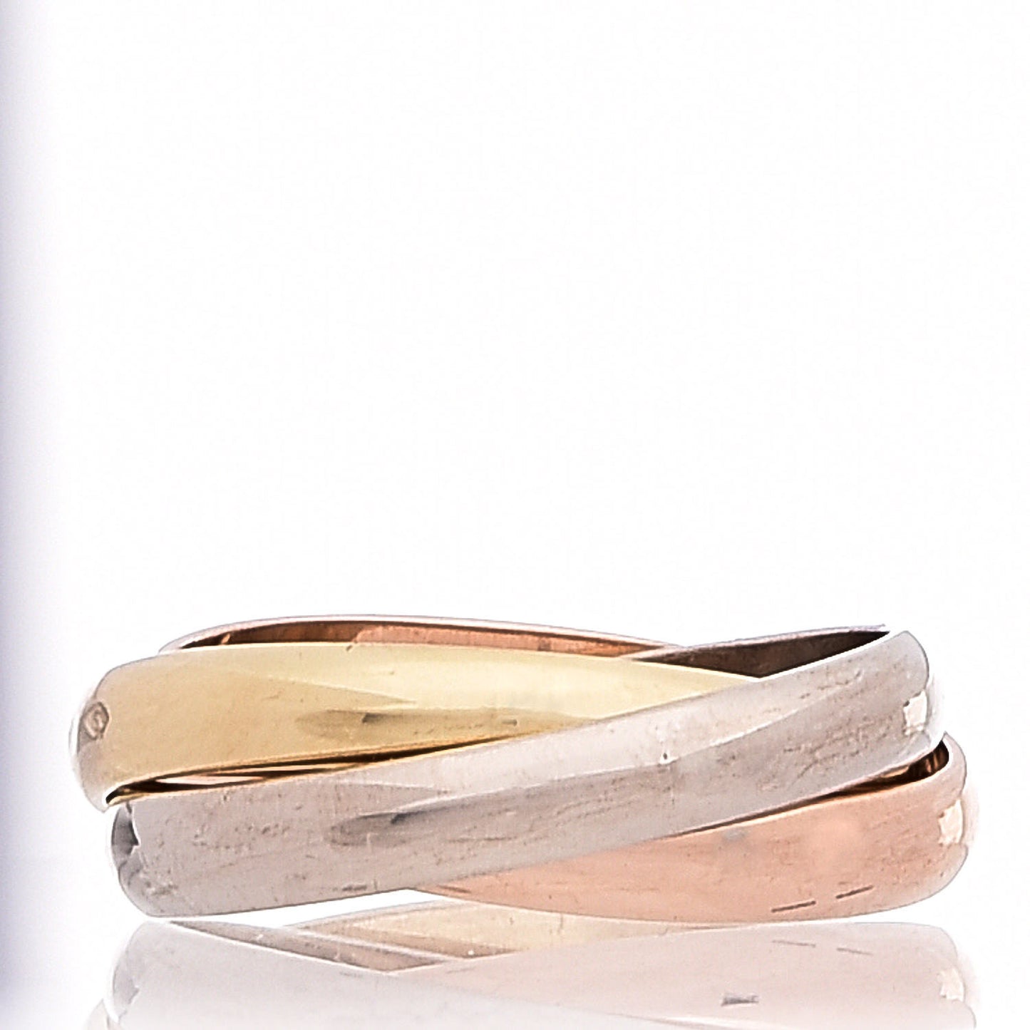 18K Pink Yellow White Gold Classic Les Must De Trinity Ring 56 7.5