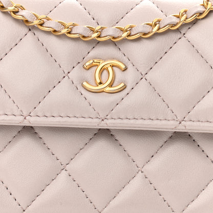 Chanel Lambskin Quilted Pearl Crush Clutch With Chain Light Purple 9 of 12