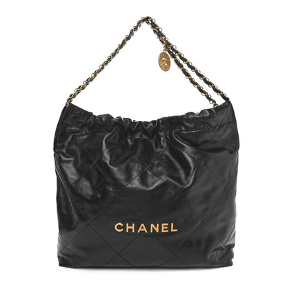 Chanel Shiny Calfskin Quilted Chanel 22 Black 1 of 10