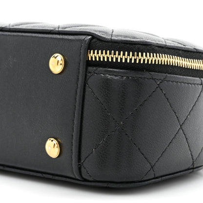 Chanel Lambskin Quilted Chic Riviera Top Handle Vanity Case Black 9 of 14