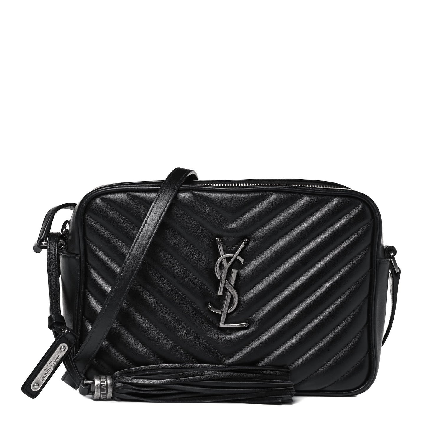 Calfskin Matelasse Monogram Lou Camera Bag Black