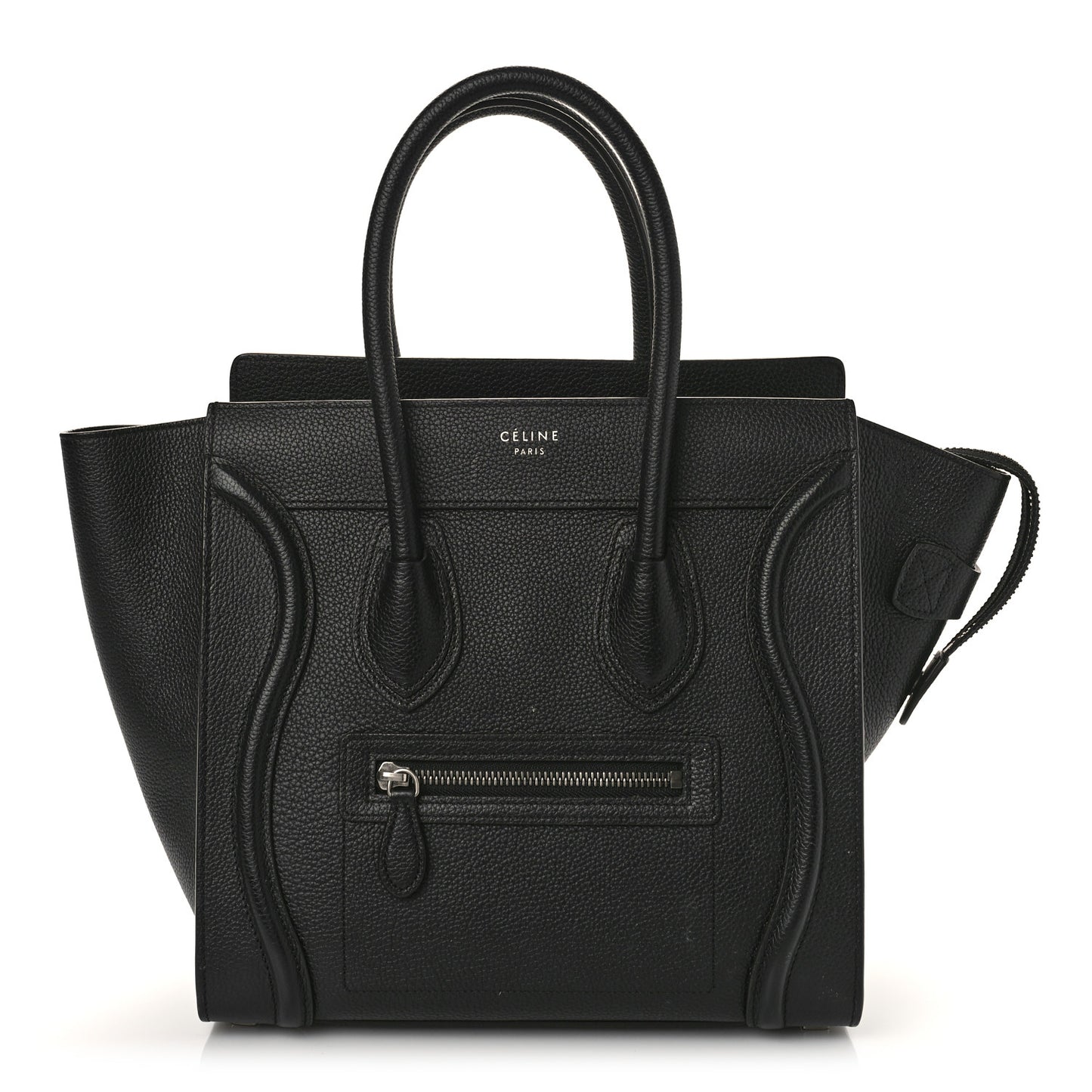 Drummed Calfskin Micro Luggage Black