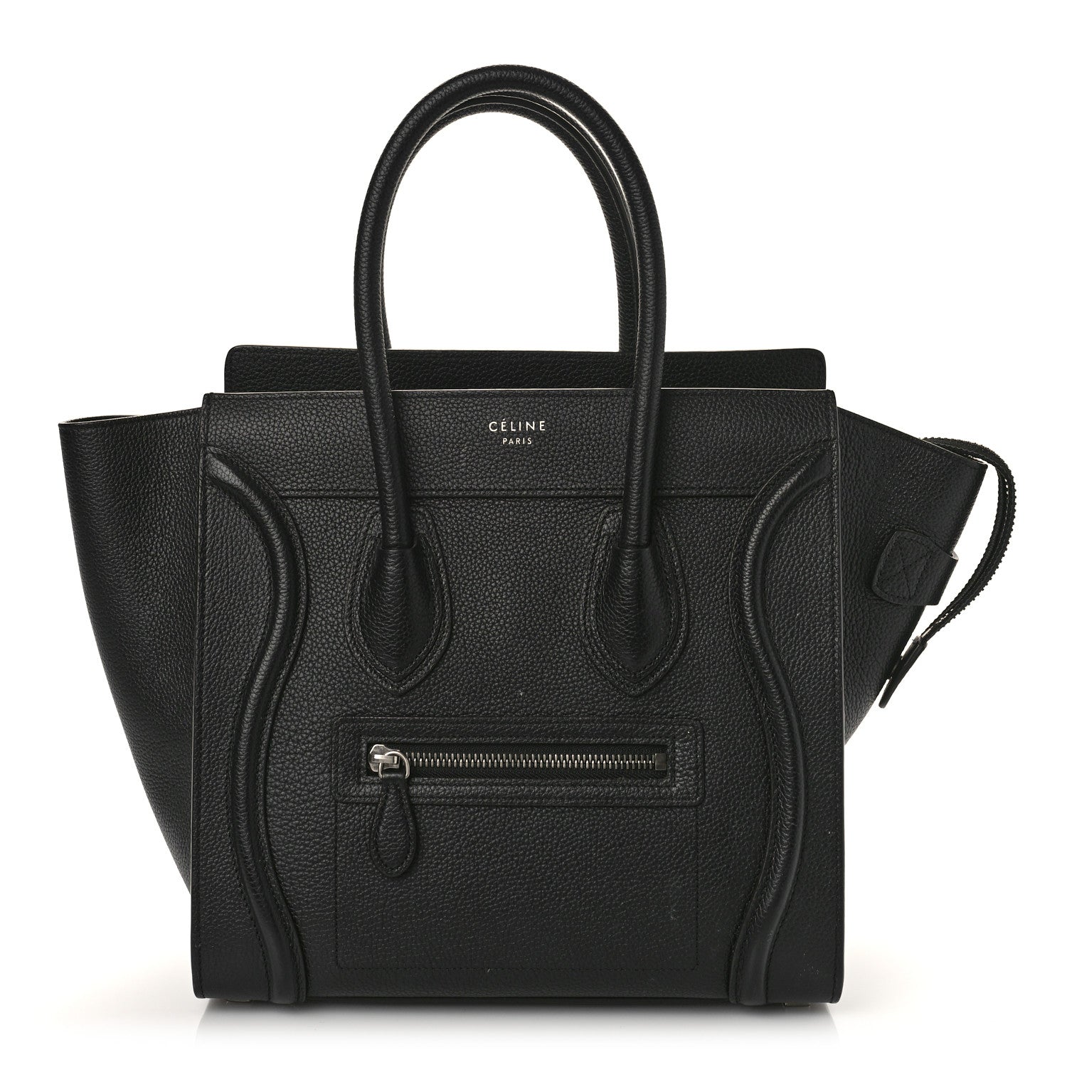 Celine Drummed Calfskin Micro Luggage Black 1 of 9