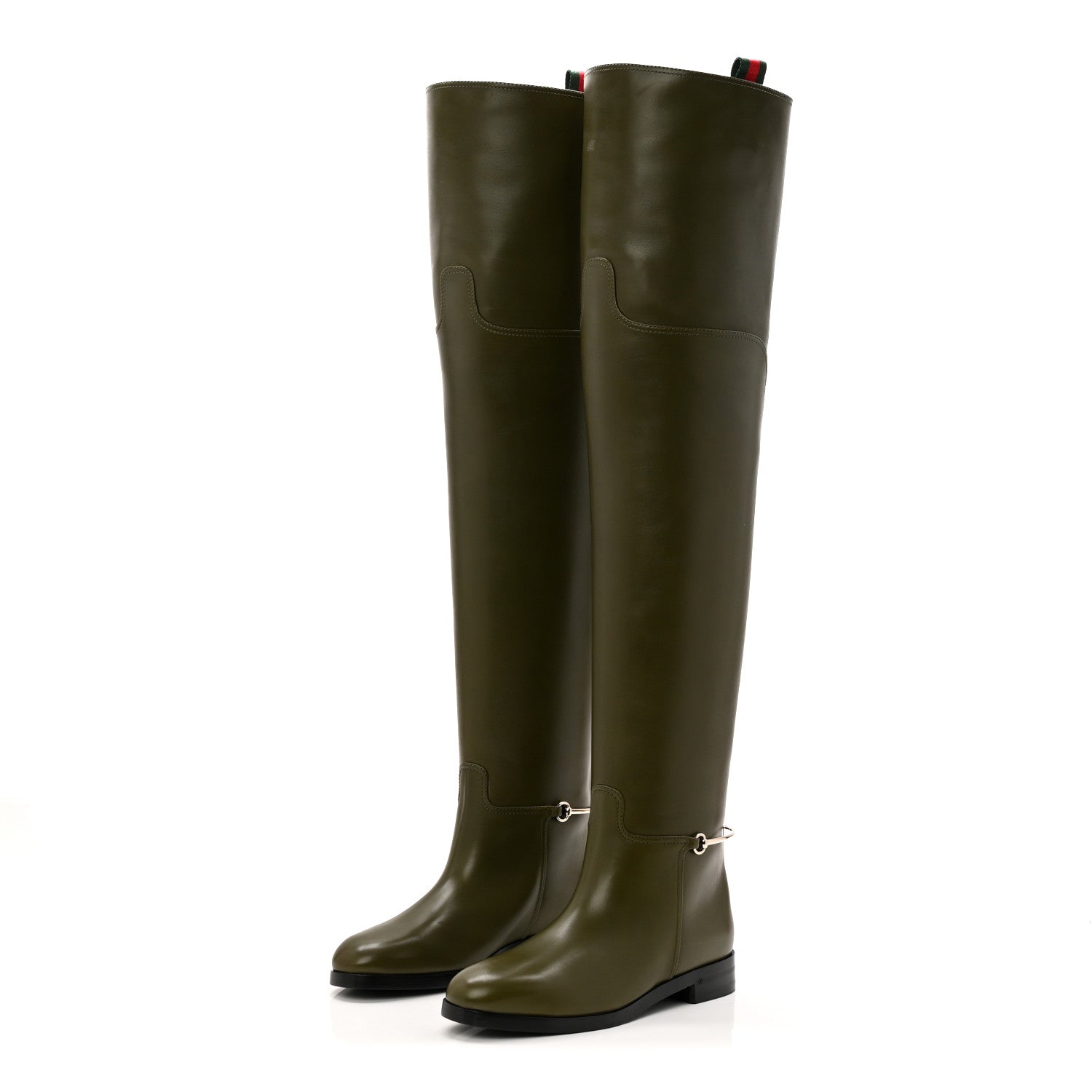 Gucci Marot Lux Slim Horsebit Over The Knee 38 Luscious Green 3 of 10