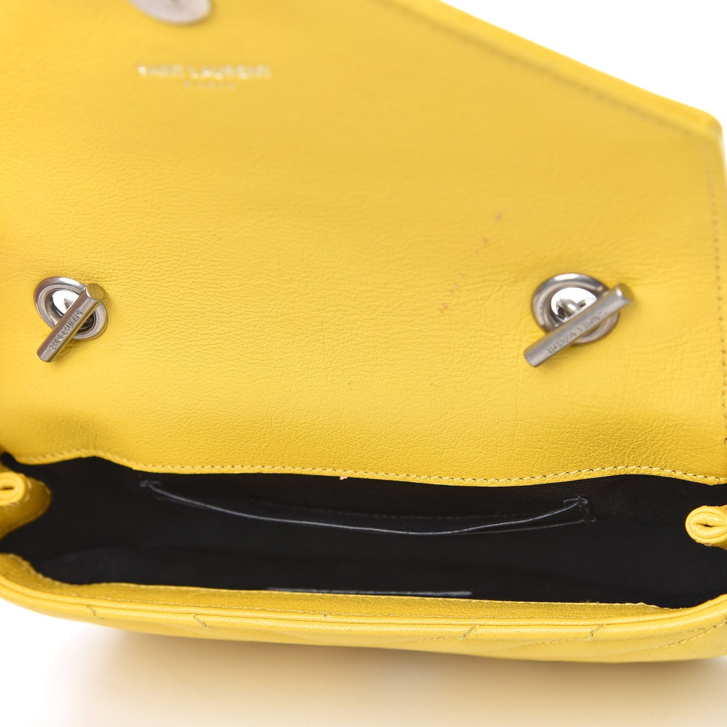 Calfskin Matelasse Chevron Monogram Classic Baby Chain Bag Jaune