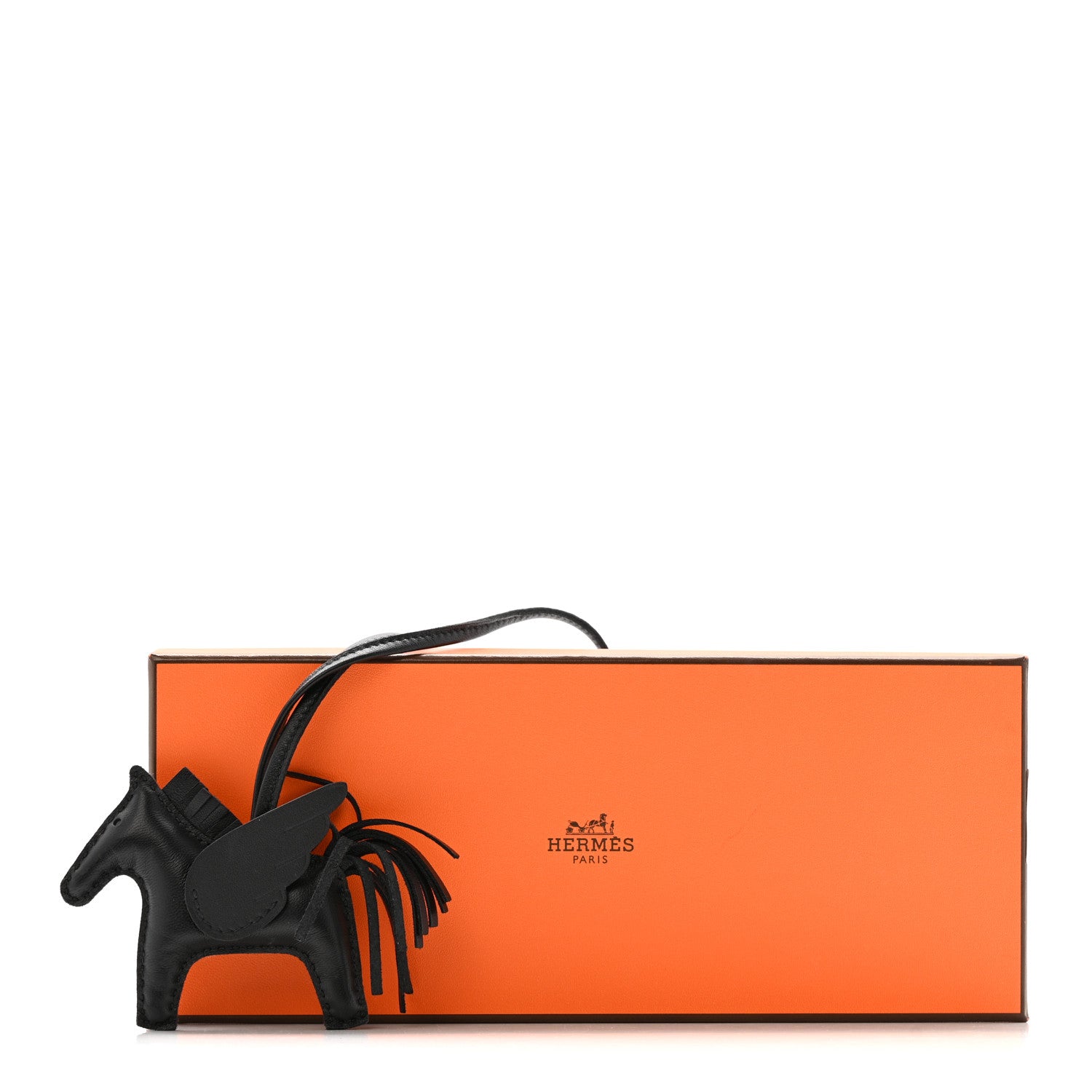 Hermes Milo Lambskin Grigri Rodeo Pegase Horse Bag Charm PM So Black 5 of 5