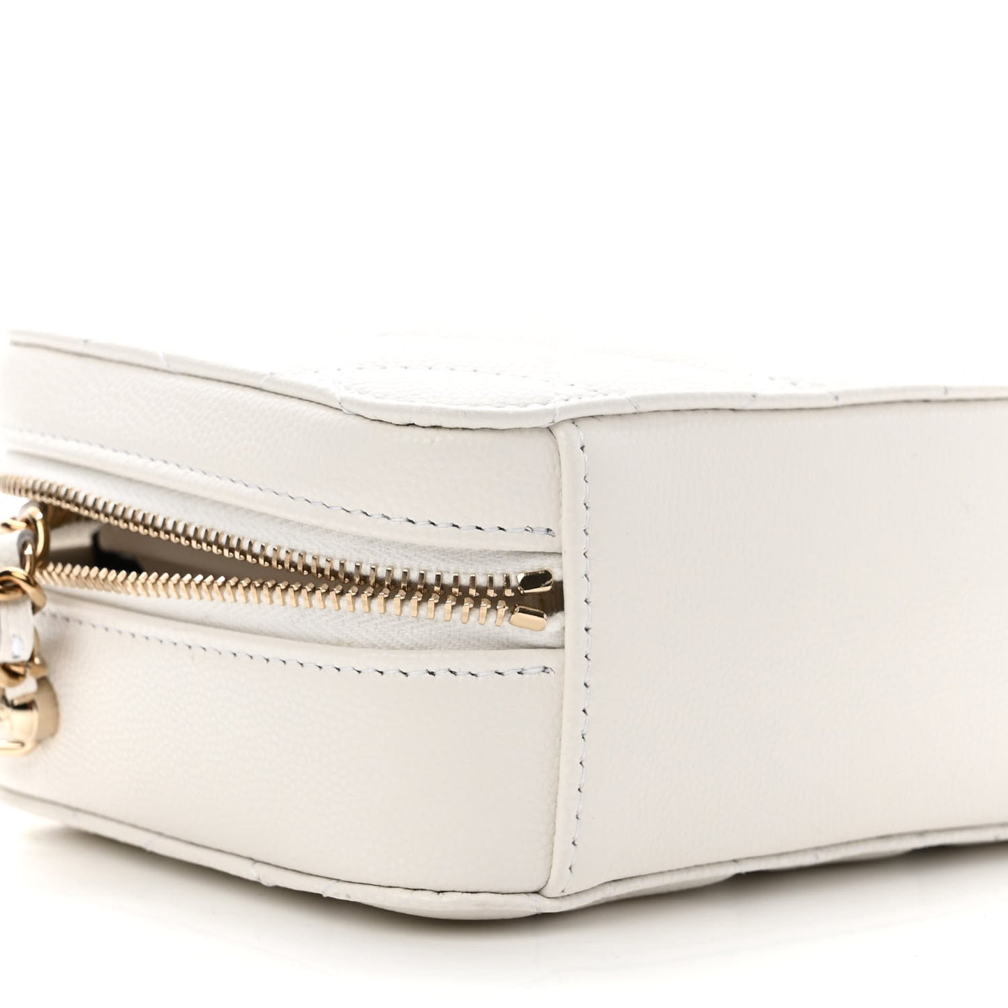 Caviar Quilted Camera Bag White
