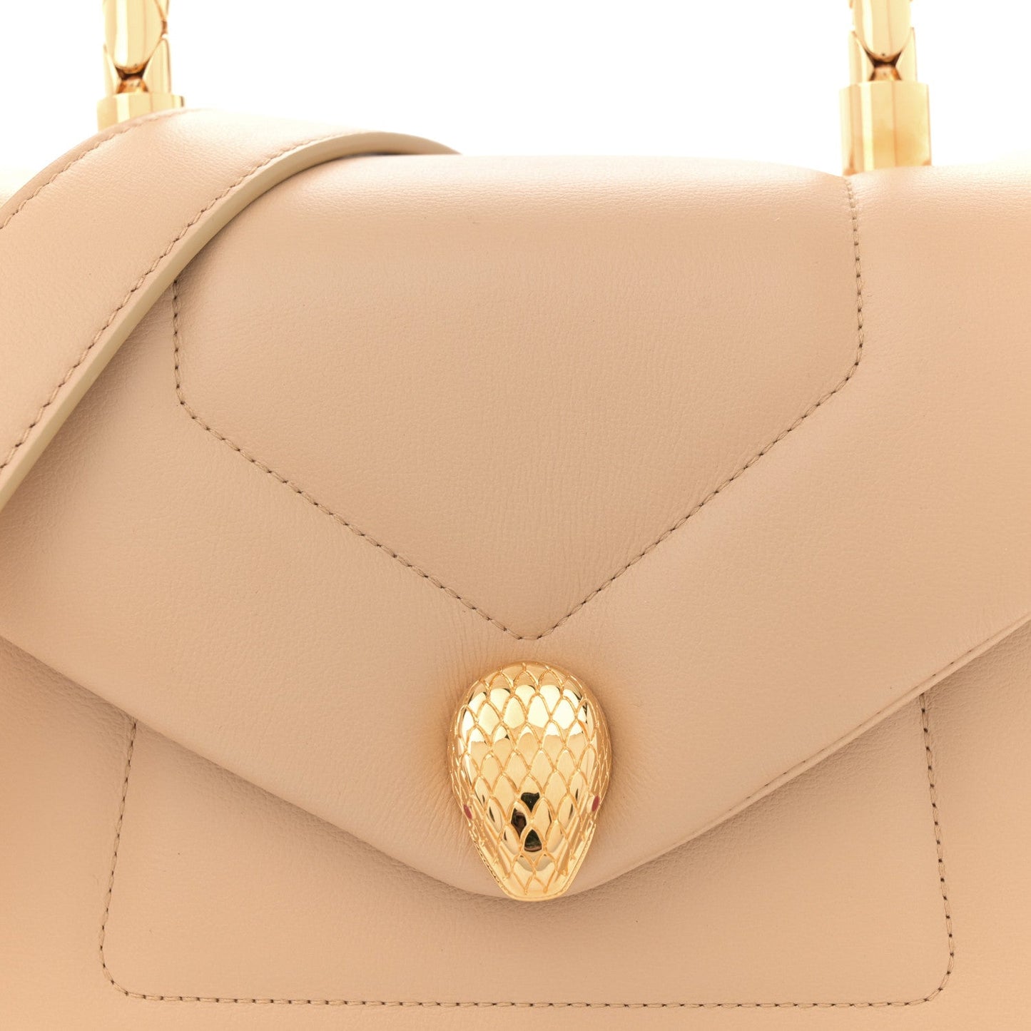 Calfskin Serpenti Reverse Top Handle Sahara Amber