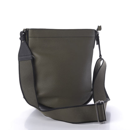 Delvaux Taurillon Pin Daily Surpique Bucket Black Kaki 3 of 8