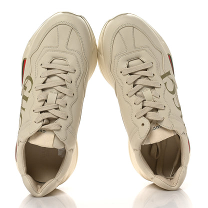 Gucci Calfskin Logo Womens Rhyton Sneakers 38.5 Ivory 2 of 9