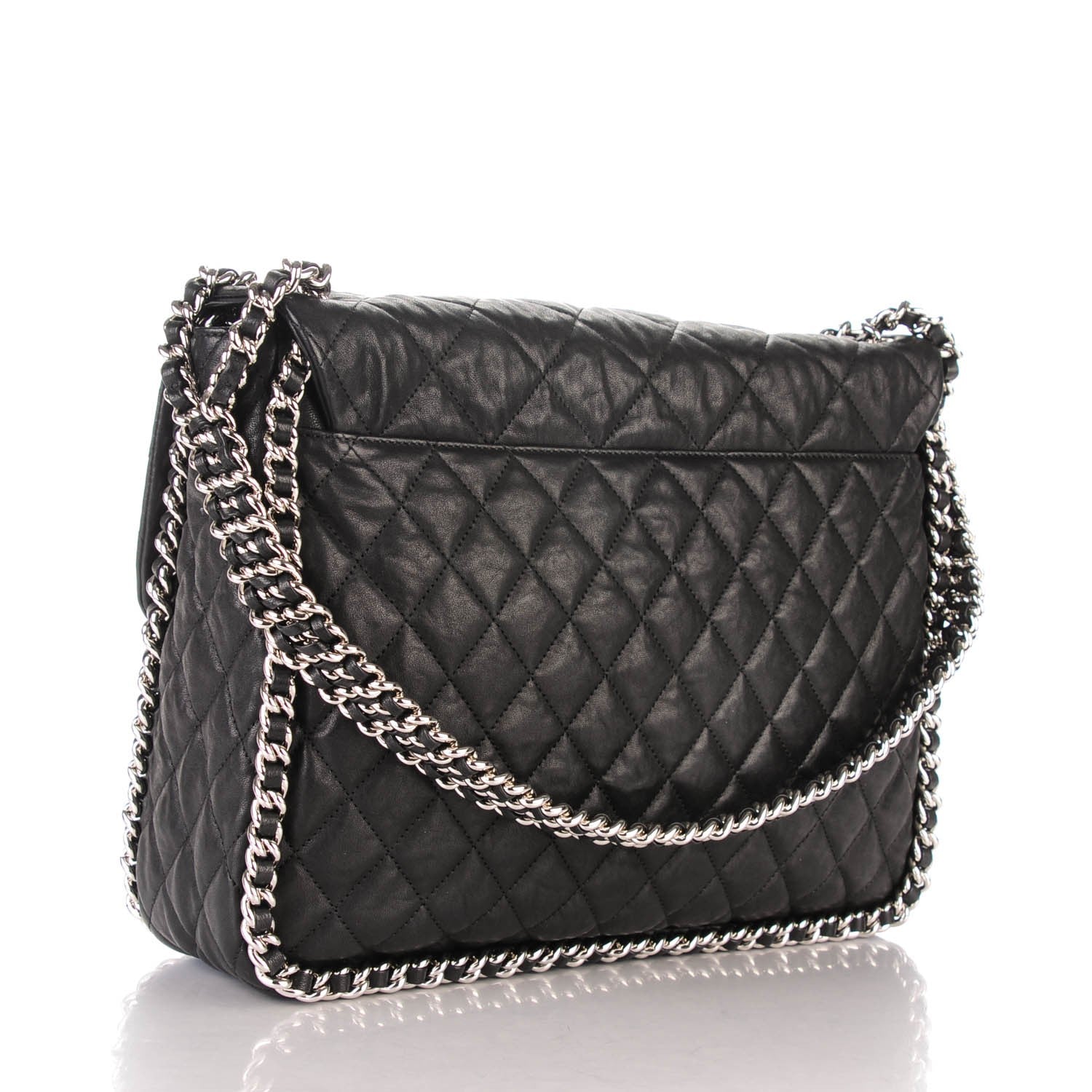 Chanel Washed Lambskin Maxi Chain Around Flap Black 3 of 7