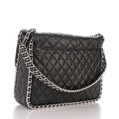 Chanel Washed Lambskin Maxi Chain Around Flap Black 3 of 7