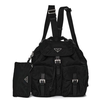 Prada Tessuto Nylon Saffiano Medium Backpack Black 1 of 16