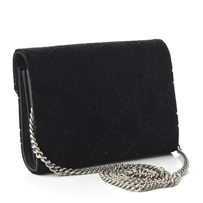 Gucci Velvet GG Monogram Mini Dionysus Chain Wallet Black 3 of 9