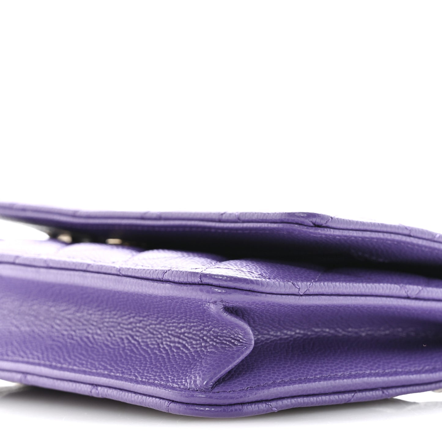 Caviar Quilted Wallet On Chain WOC Purple