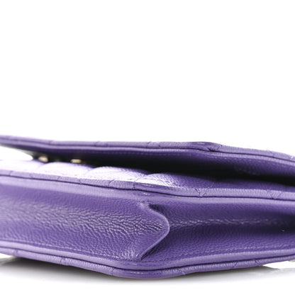 Chanel Caviar Quilted Wallet On Chain WOC Purple 11 of 12