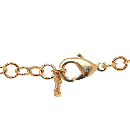 Chanel Crystal Metal CC Round Pendant Necklace Gold 4 of 5