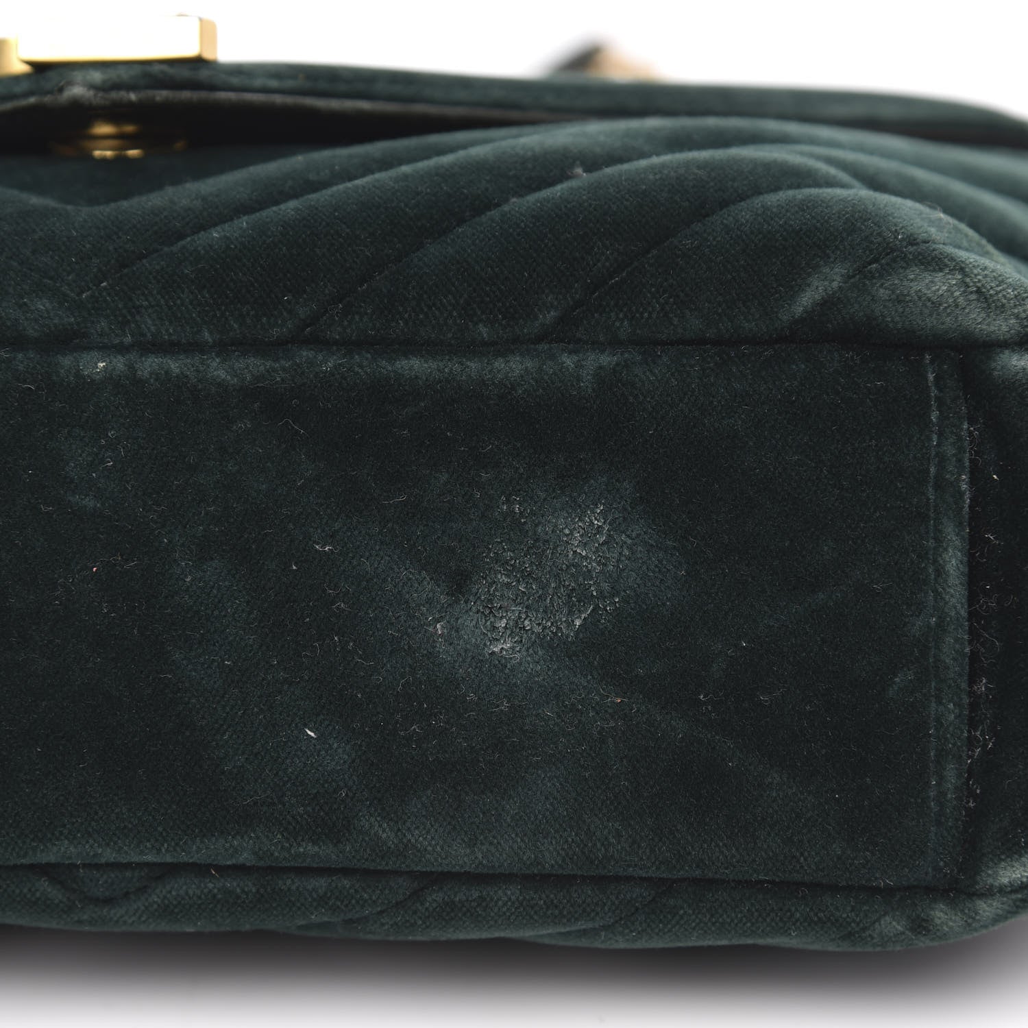 Saint Laurent Velvet Matelasse Chevron Medium Monogram Chain Bag New Dark Green 9 of 19