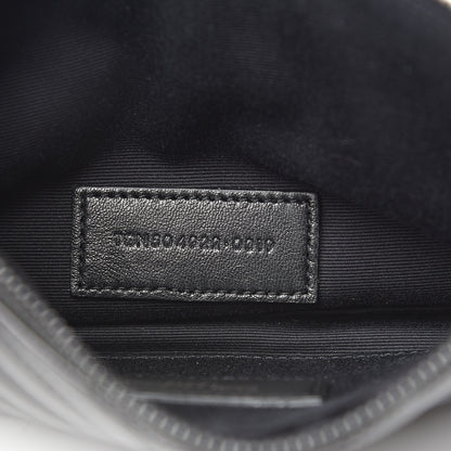 Saint Laurent Grain De Poudre Chevron Monogram Bill Pouch Black 6 of 9