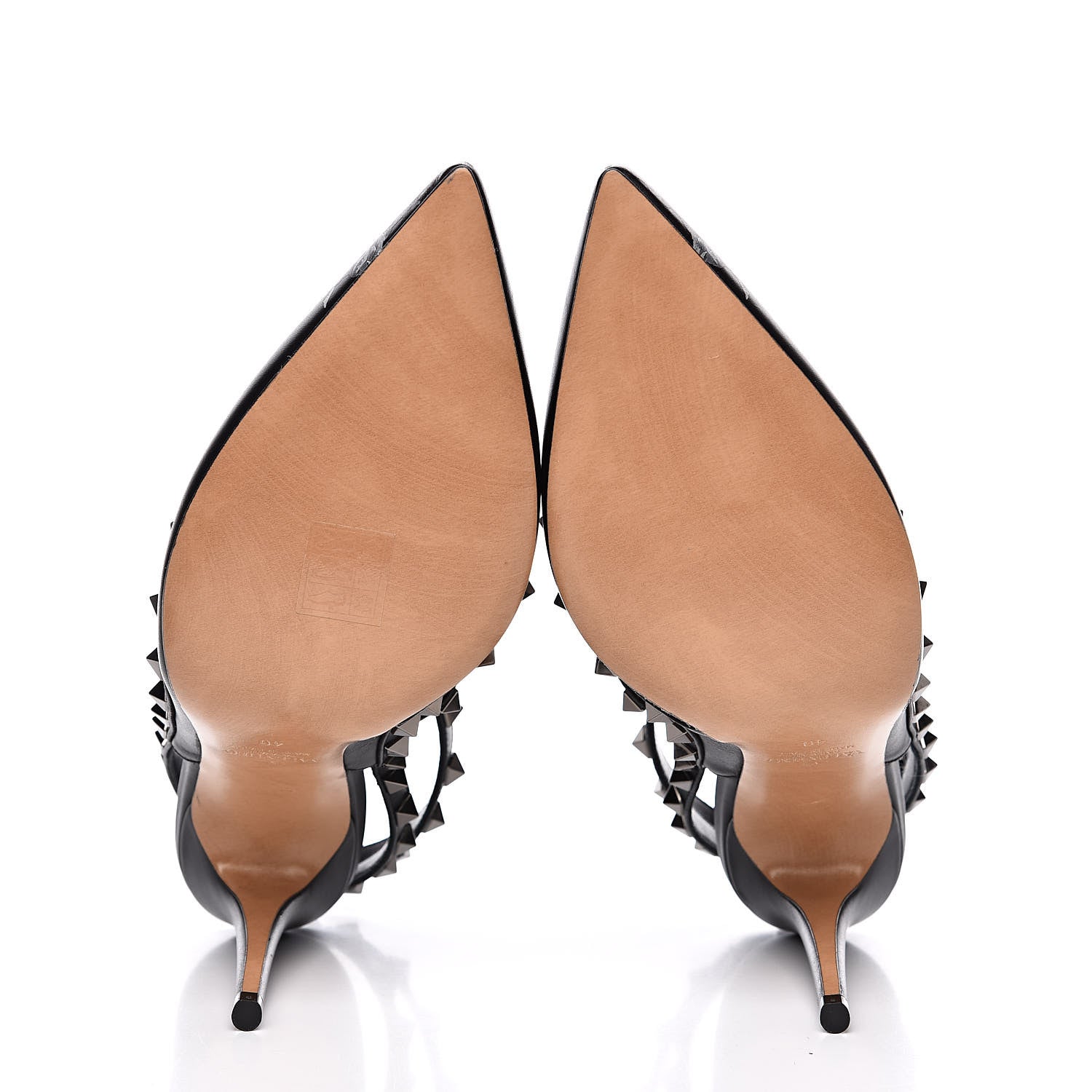 Valentino Garavani Calfskin Nappa Rockstud Undercover Ankle Strap 100mm Pumps 40 Black Grey 6 of 9