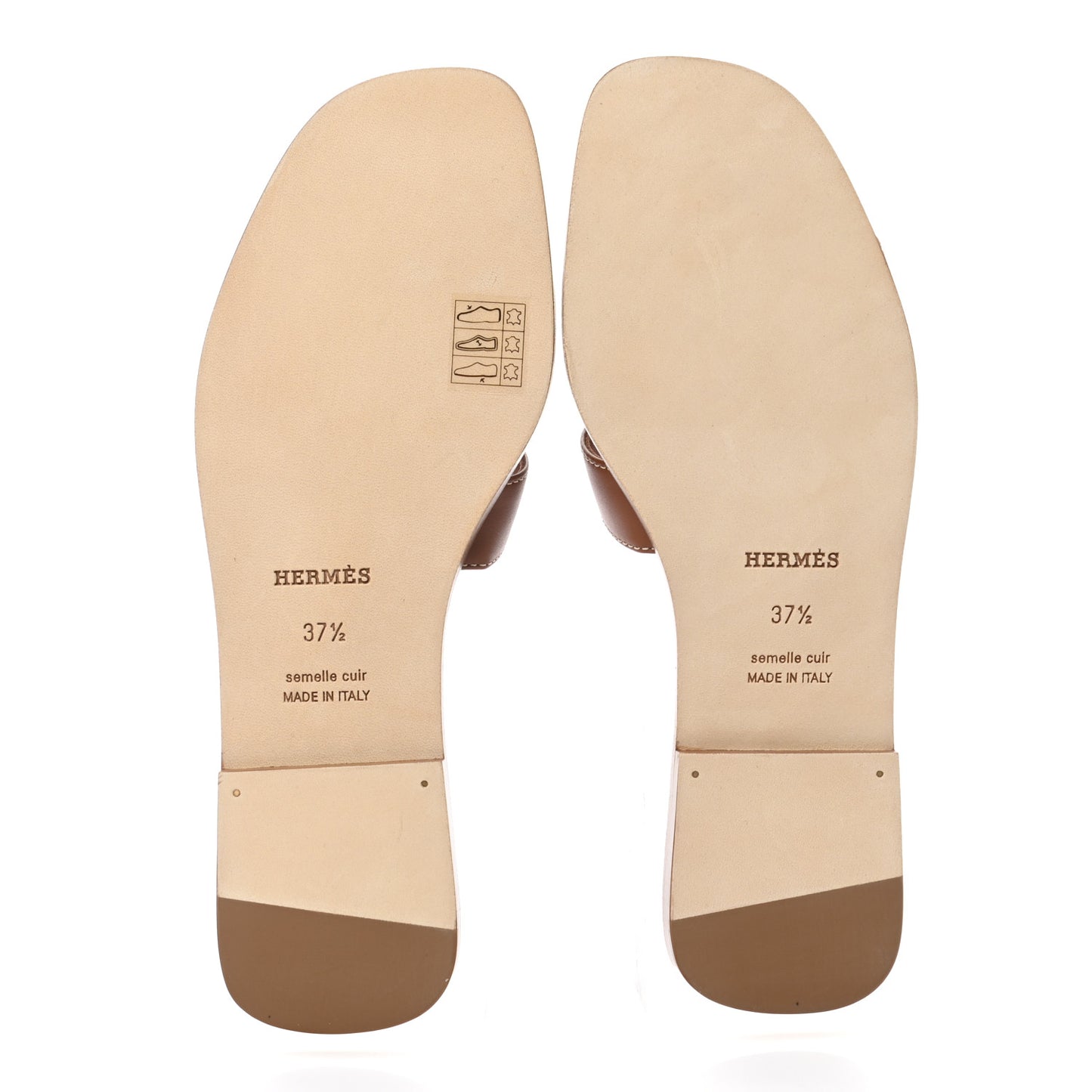 Box Calfskin Oran Sandals 37.5 Gold