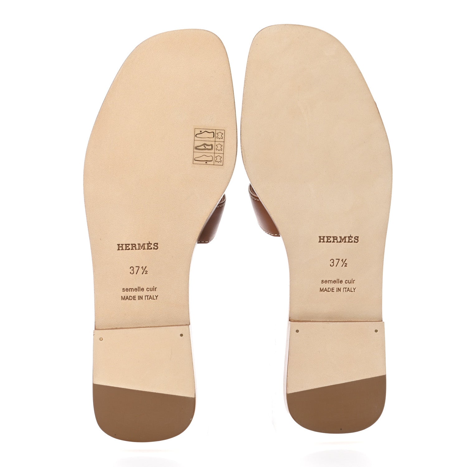 Hermes Box Calfskin Oran Sandals 37.5 Gold 14 of 20