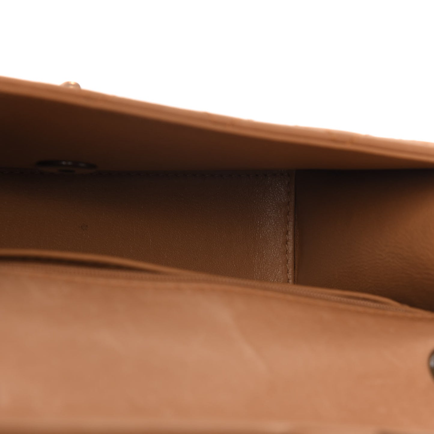 Lambskin Quilted Small Single Flap Beige