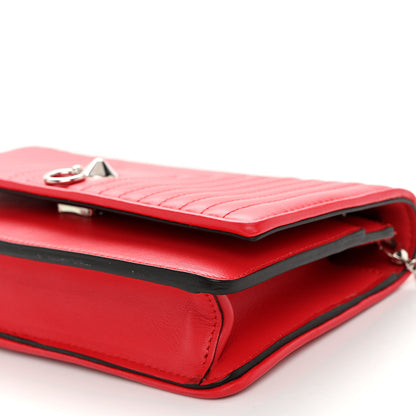 Fendi Shiny Nappa Trapuntata Dotcom Tube Wallet On Chain Rojo 10 of 11