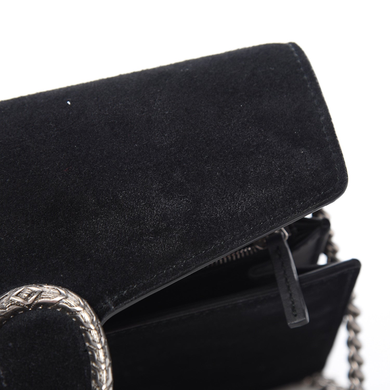 Gucci Suede Mini Dionysus Chain Wallet Black 13 of 13