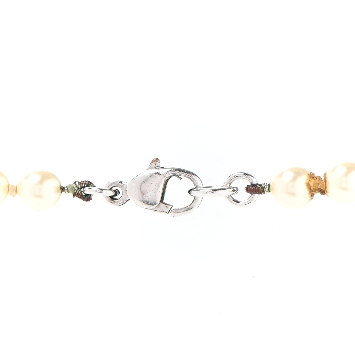 Chanel Graduated Pearl CC Long Necklace Silver 6 of 6
