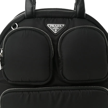 Prada Tessuto Nylon Pocket Cargo Top Handle Bag Black Fuoco 6 of 8