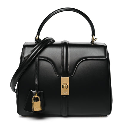 Celine Satinated Calfskin Small 16 Top Handle Bag Black 1 of 10