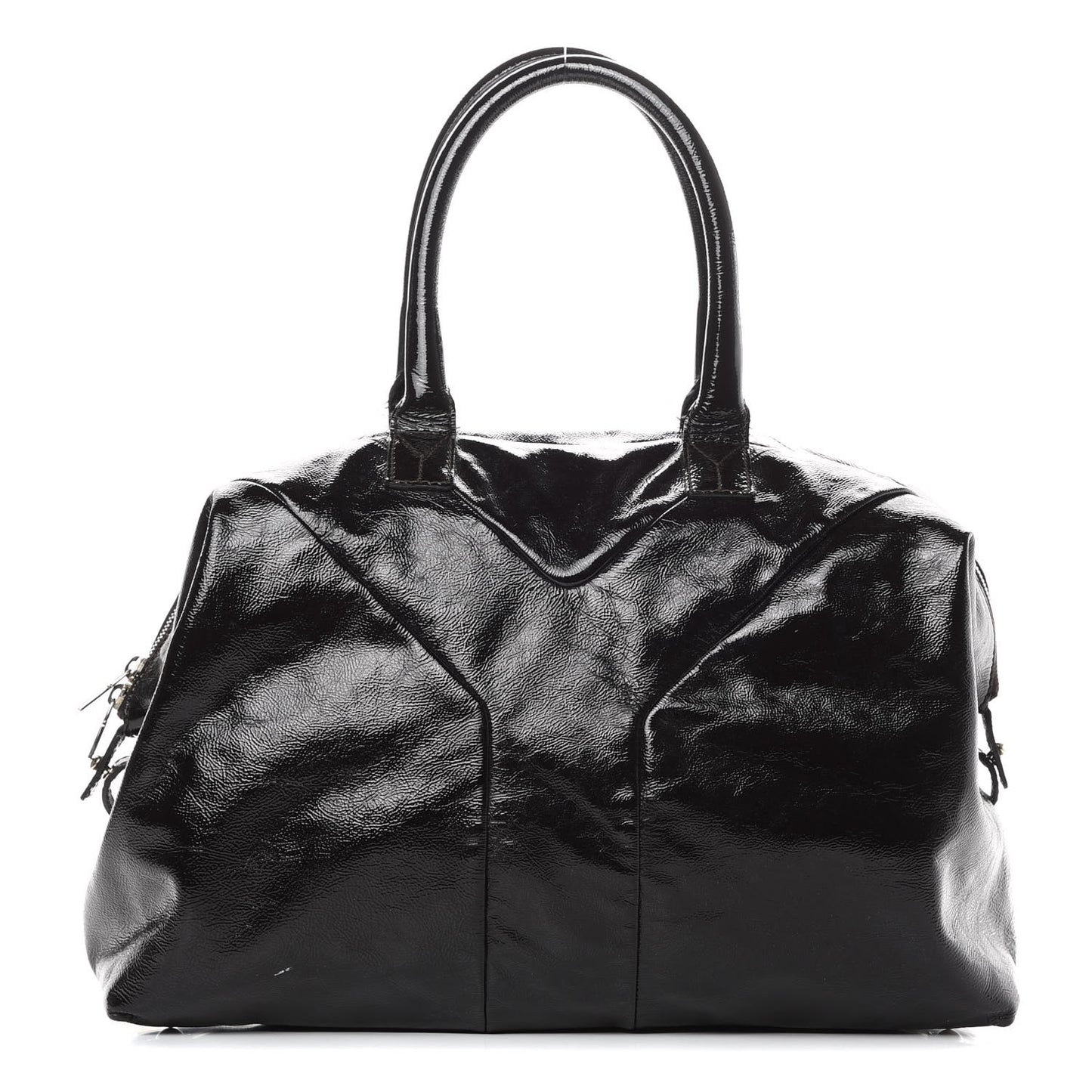 Textured Patent Medium Easy Y Bag Brown
