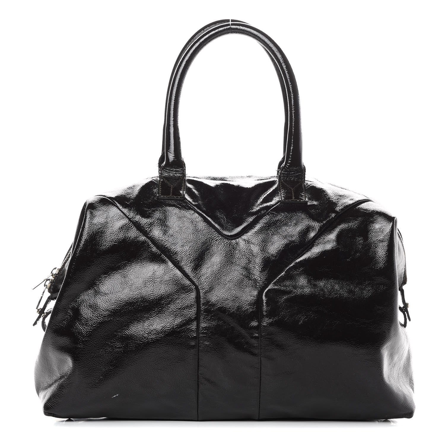 Saint Laurent Textured Patent Medium Easy Y Bag Brown 1 of 18