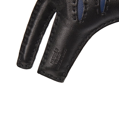 Hermes Milo Lambskin Rooroo Bag Charm Black Bleu de Malte 3 of 4
