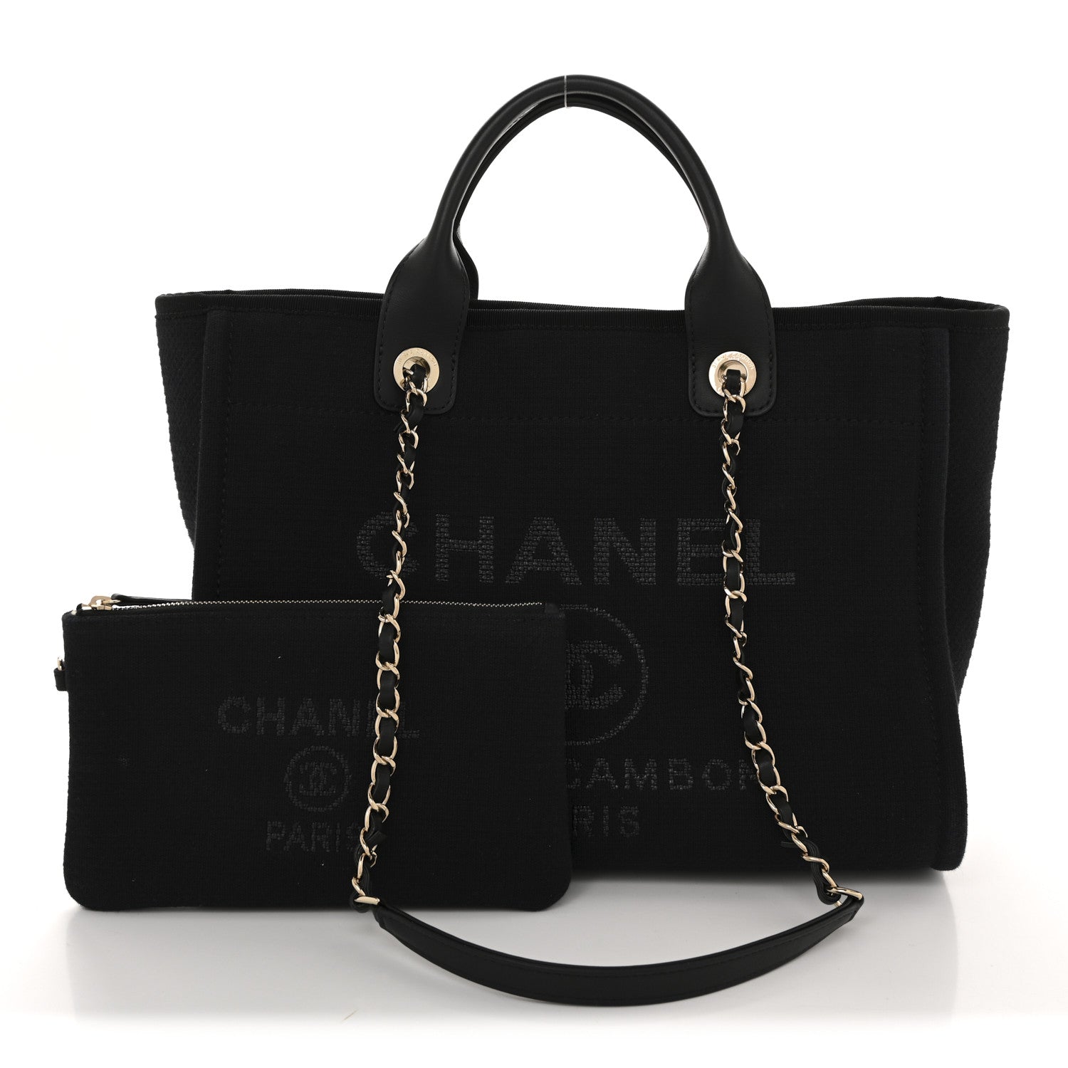 Chanel Mixed Fibers Small Deauville Tote Black 3 of 12